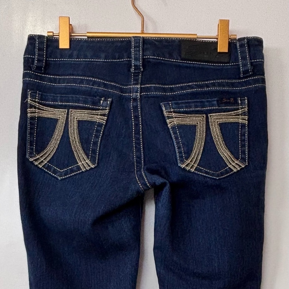 Seven7| Y2K Dark Blue Denim Straight Leg Mid-Rise Jeans Sz 28